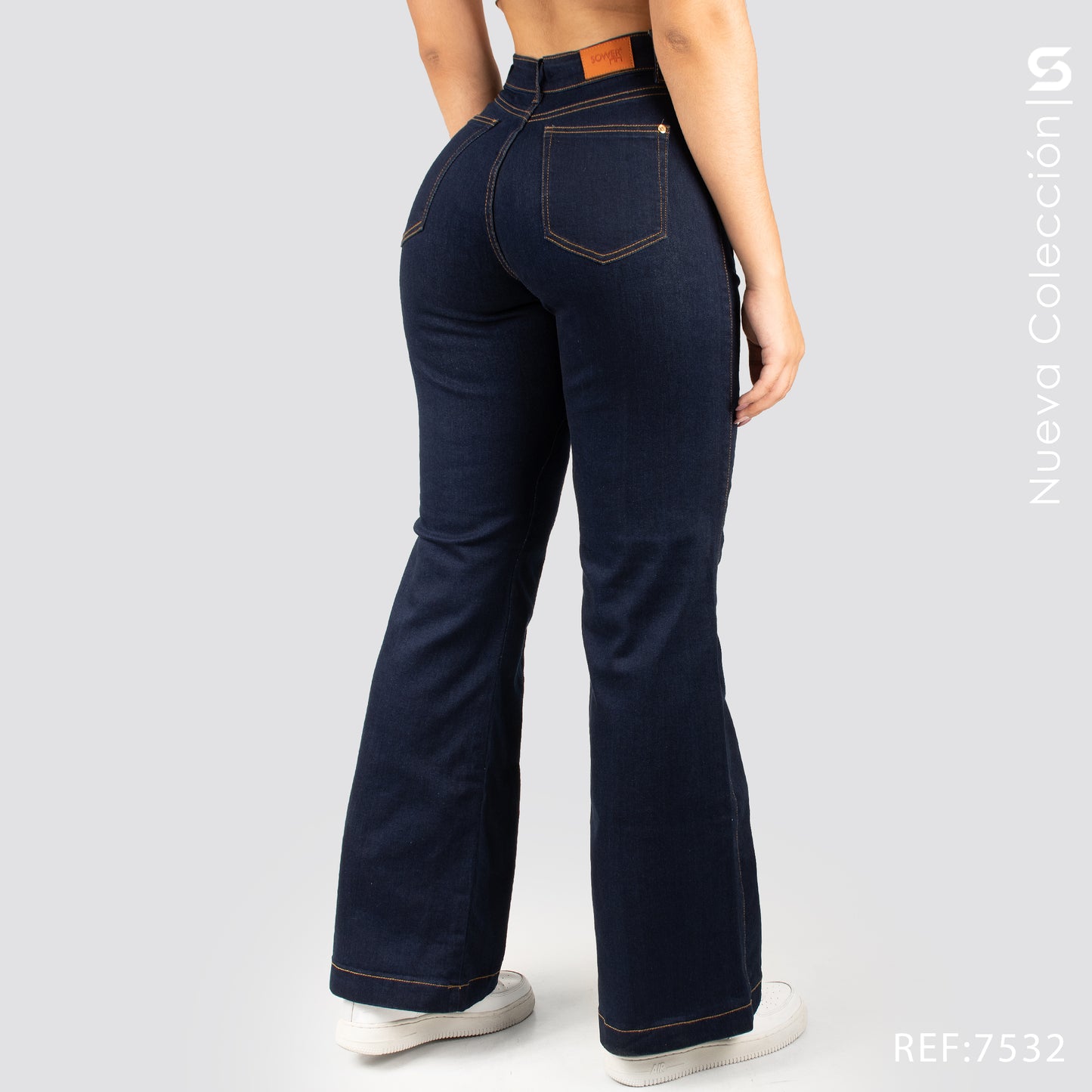 Jeans Mom Flare Tiro Alto S7532