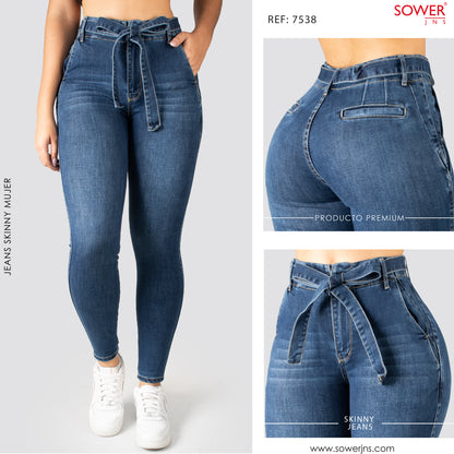 Jeans Skinny Tiro Alto S7538