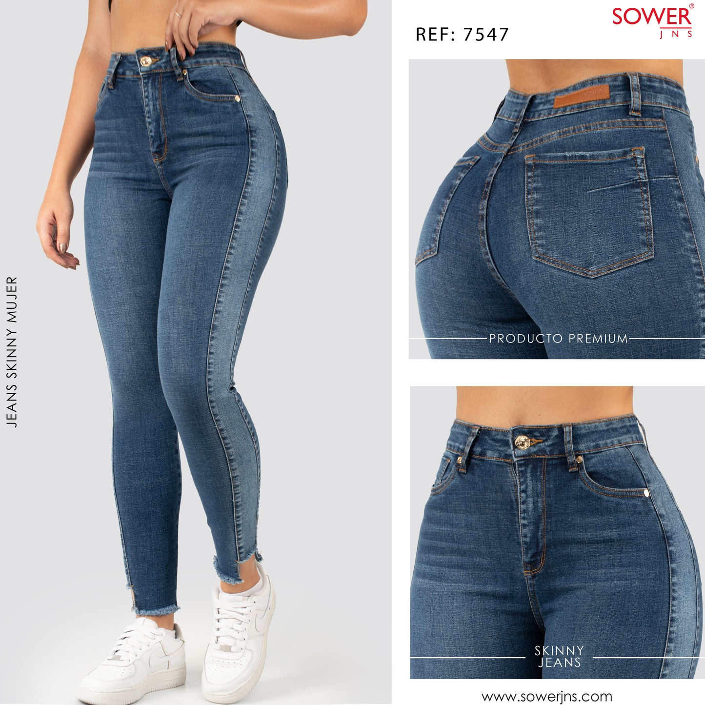 Jeans Skinny Tiro Alto S7547