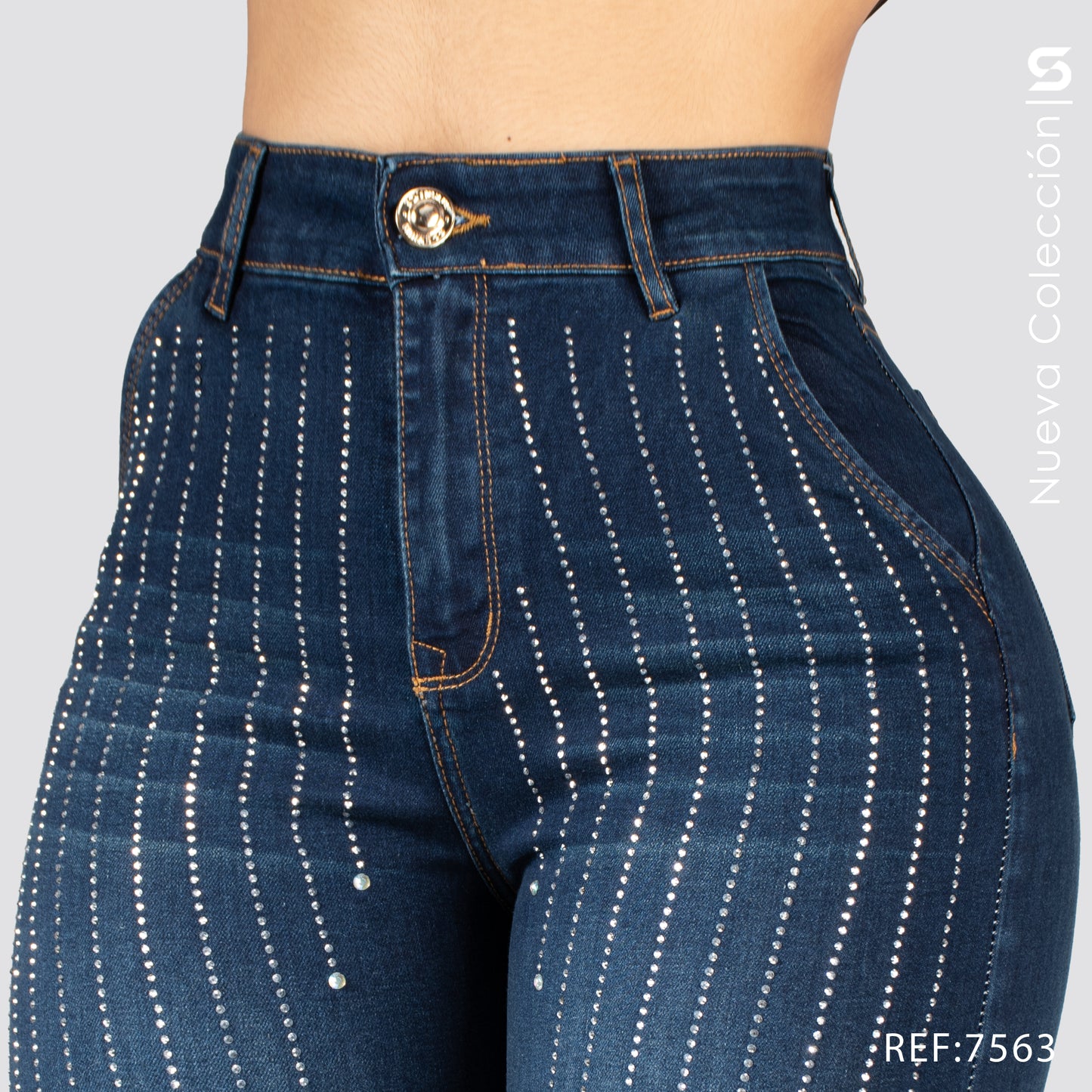 Jeans Mom Flare Tiro Alto S7563-P