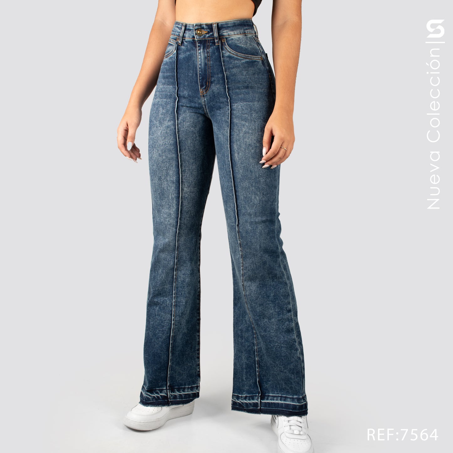 Jeans Mom Flare Tiro Alto S7564