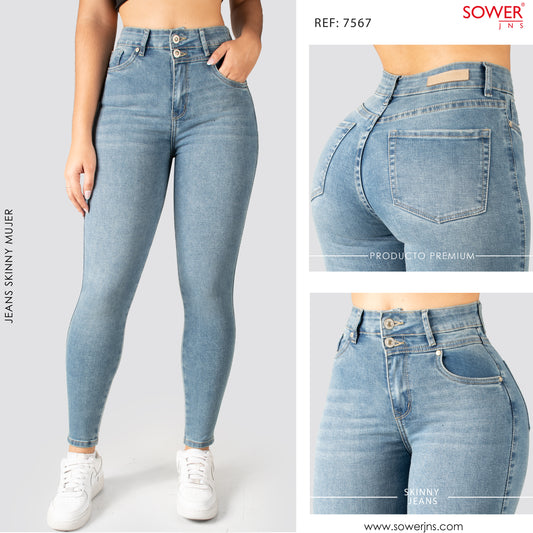 Jeans Skinny Tiro Alto S7567