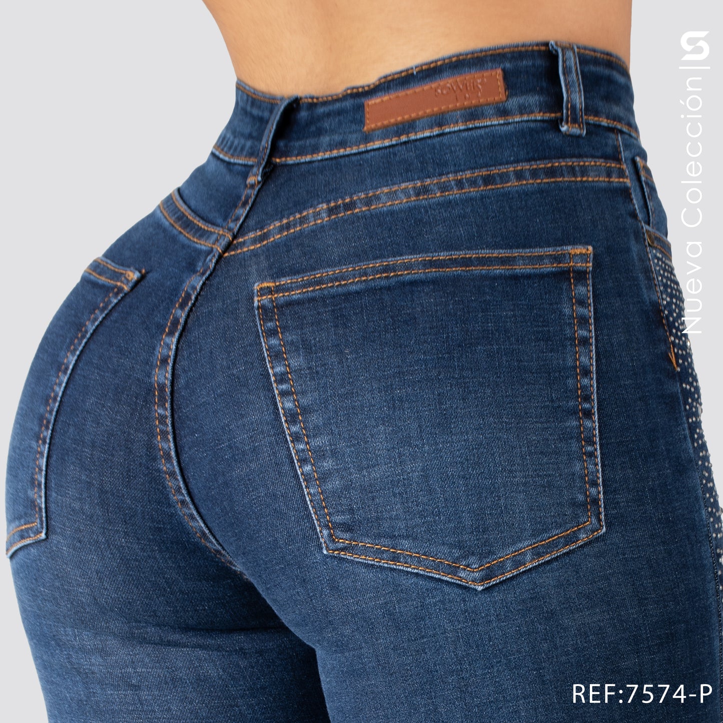 Jeans Mom flare Tiro Alto S7574-P